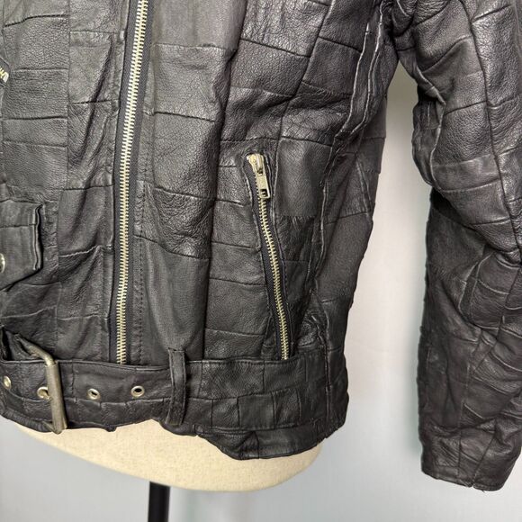 ACCENT on You 100% Leather Motorcycle Jacket, Black, Belt, Zipper, Sz S 2/$50 - Picture 7 of 16